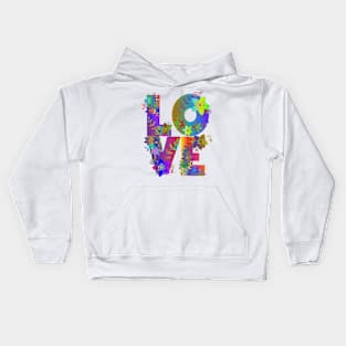 Love in floral letter pattern design Kids Hoodie